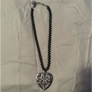 Women’s Black and Silver Heart Necklace